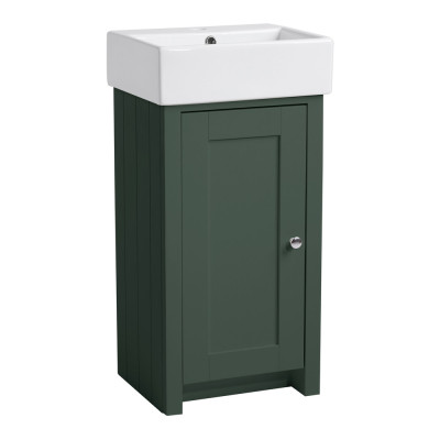 Lansdown Floor Standing Cloakroom Unit - Matt Sherwood Green 450mm