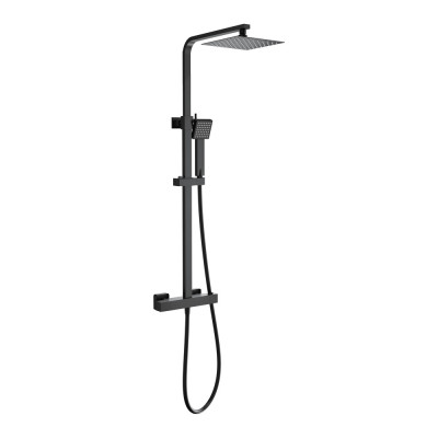 "Square Shower System/Column (Bar, Cool Touch) - Matt Black"