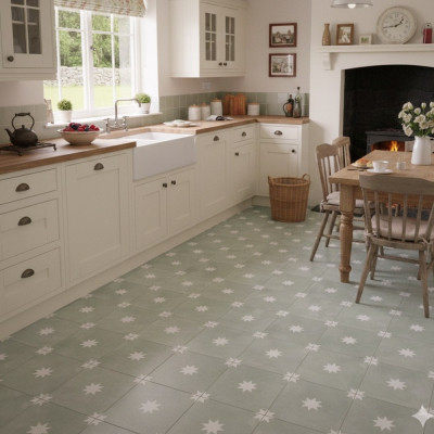 Star Sage Pattern Matt Porcelain Tile 44.2x44.2cm