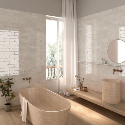 Metro Alma Blanco Gloss Porcelain Wall Tile 30x10cm