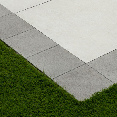 Outdoor Porcelain Cobble Aran Grey Natural Tile 20x20cm