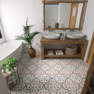 Menorca Pattern Matt Porcelain Tile 20x20cm
