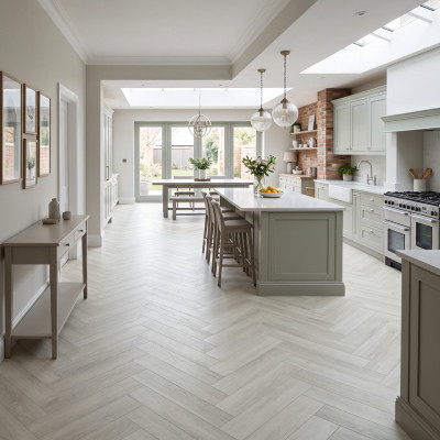 SPC Vinyl Flooring Herringbone - Carter Oak 60x12.5cm