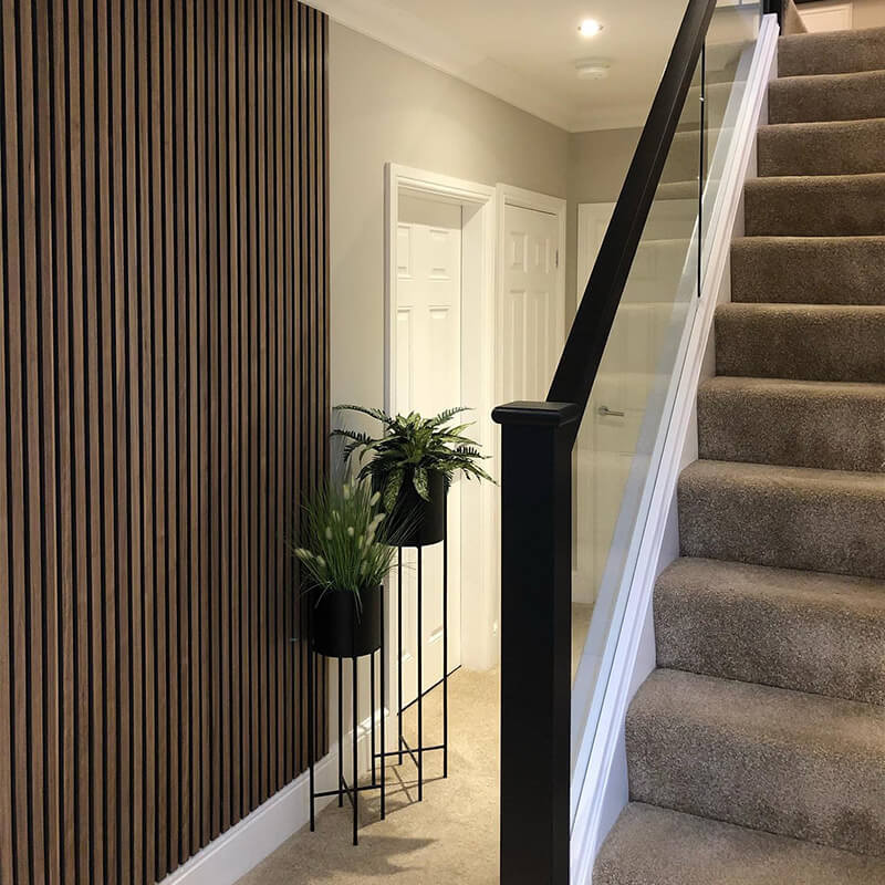 Panelling on stairs wall for an elegant touch