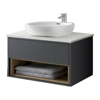 Lucca Wall Hung Vanity Unit - Anthracite 800mm
