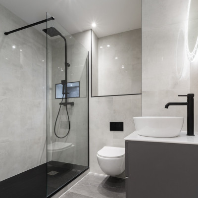 Arkana Bianco Concrete-Effect Polished Porcelain Tile 120x60cm