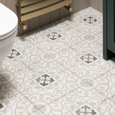 Decor Linked Pattern Matt Porcelain Tile 18.7x18.7cm