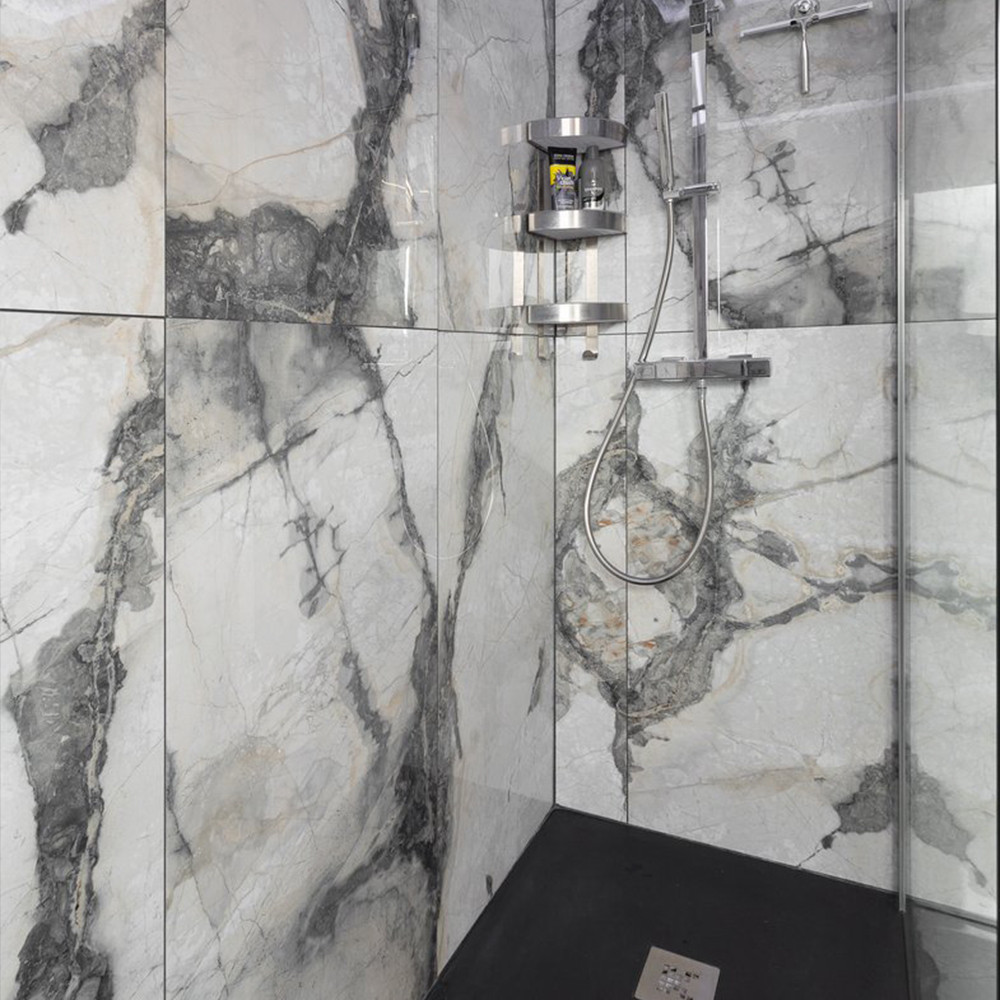 Choosing tiles to match your style with marble effect tiles ideal for a bathroom renovation in Ireland