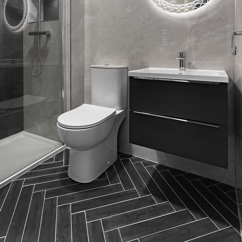Waterproof Wood-Look Tiles for Bathroom Floors