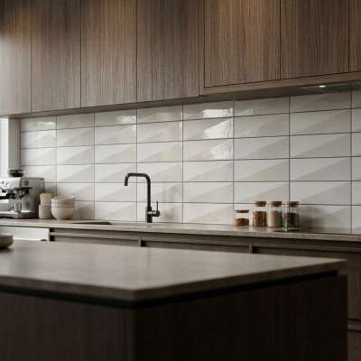 Metro Polar Ice Ceramic Gloss Wall Tile 30x10cm