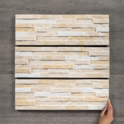 Brickstone Beige Porcelain Wall Tile 52x16cm