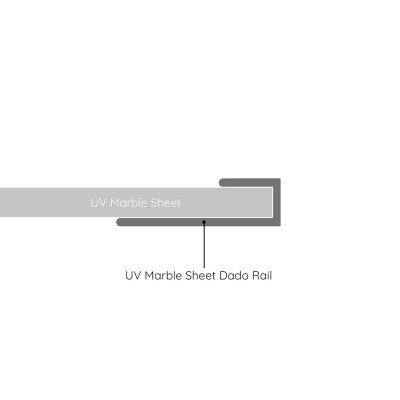 UV Marble Sheet Dado Rail Gold 244cm