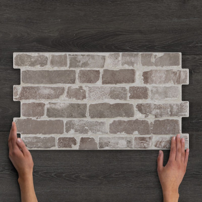 Manhattan Charcoal Brick-Effect Matt Porcelain Tile 31x56cm