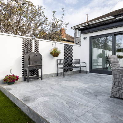Outdoor Tiffany Grey Marble-Effect Matt Porcelain Tile 90x60cm