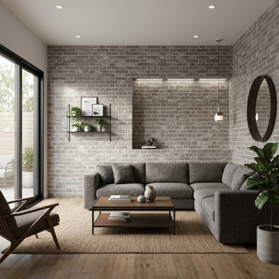 Manhattan Charcoal Brick-Effect Matt Porcelain Tile 31x56cm