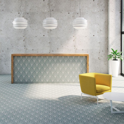 Lilypad Hexagon Aguamarina Matt Porcelain Tile 23x20cm