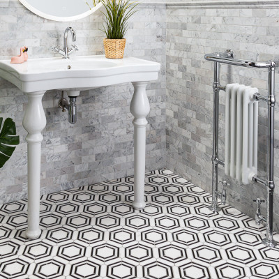 Ealing Bianco Carrara Marble Mosaic 28x33cm