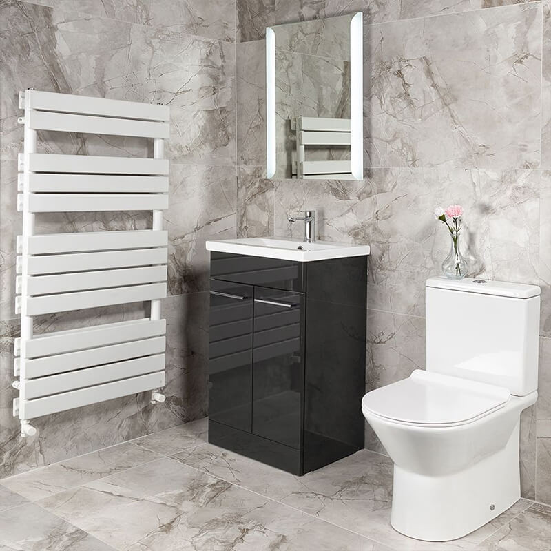Spa-style bathroom with matte tiles
