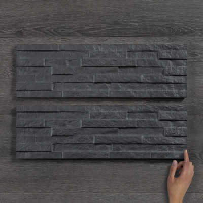 Brickstone Black Porcelain Tile 51x16.3cm