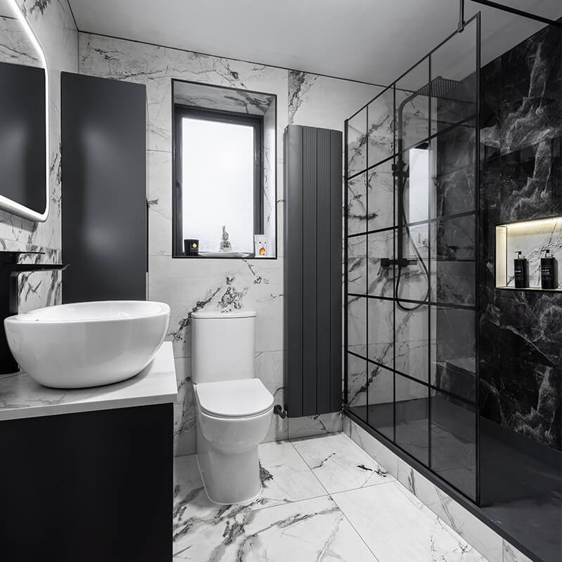 large format tiles in a small bathroom