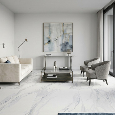 Marmo Azul Marble-Effect Matt Porcelain Tile 120x60cm
