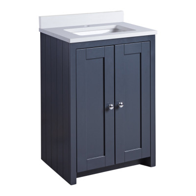 Lansdown Floor Standing Countertop Vanity Unit - Matt Dark Grey 600mm