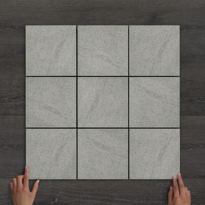 Outdoor Porcelain Cobble Aran Grey Natural Tile 20x20cm
