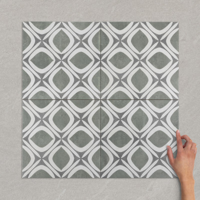 Galway Sage Pattern Matt Porcelain Tile 33.3x33.3cm