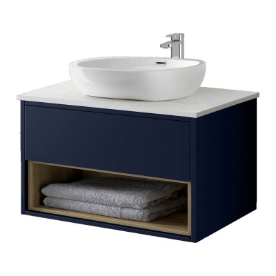 Lucca Wall Hung Vanity Unit - Sapphire Blue 800mm
