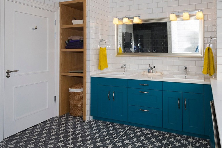 An example of pattern tiles installed in a bathroom in Ireland