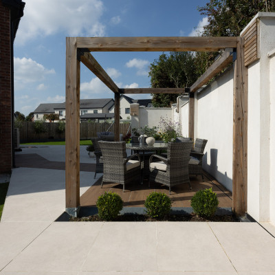 Outdoor Lime Cream Limestone-Effect Matt Porcelain Tile 90x60cm