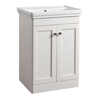 Marston Floor Standing Vanity Unit - Matt Paper White 600mm
