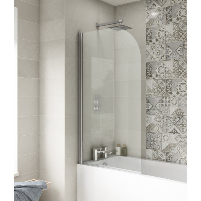 Bath Screens Bath Screen (Curved Top) - Silver