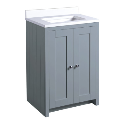 Lansdown Floor Standing Countertop Vanity Unit - Matt Mineral Blue 600mm