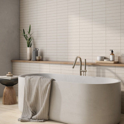 Metro Ainsa Greige Matt Porcelain Tile 25x5cm
