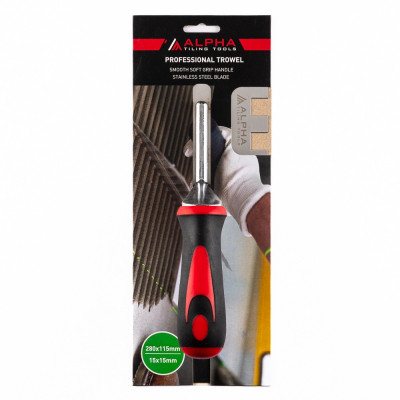 Alpha Professional Trowel 280x115mm 15x15mm