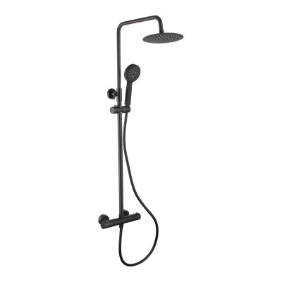 "Round Shower System/Column (Bar, Cool Touch) - Matt Black"