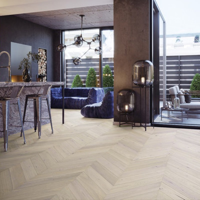 Engineered Wood - Barista Mocha Chevron/ Trivor Brushed Matt Varnished 72.5x13cm