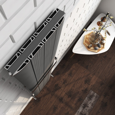 Jupiter Heated Towel Rail (Vertical Designer) - Anthracite 1800x375mm