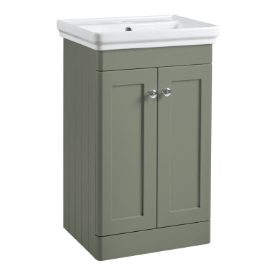 Marston Floor Standing Vanity Unit - Matt Laurel Green 500mm