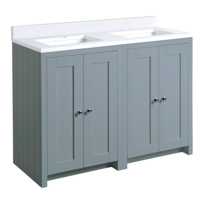 Lansdown Floor Standing Countertop Vanity Unit - Matt Mineral Blue 600mm