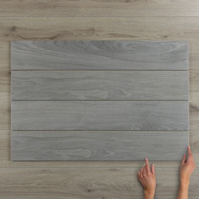 IWood Smoke Wood-Effect Matt Porcelain Tile 90x15cm