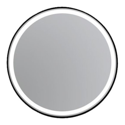 Liona Matt Black Illuminated Round Mirror 60cm