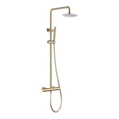 "Round Shower System/Column (Bar, Cool Touch) - Brushed Brass"