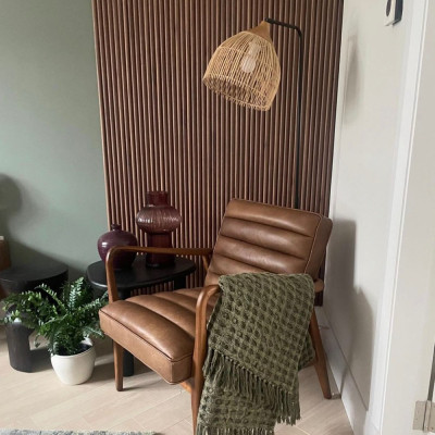 18mm Woodlux Bamboo-Effect Wall Panel Walnut 275x15cm