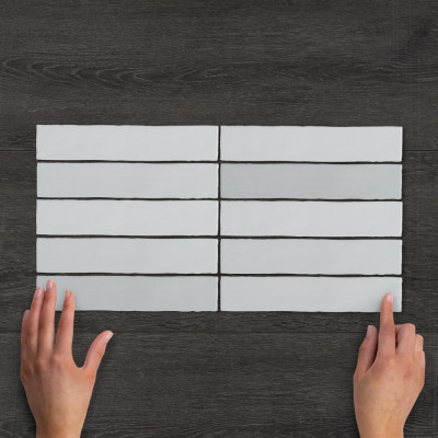 Downtown Cielo Gloss Ceramic Wall Tile 25x5cm