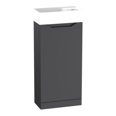 Nimble Floor Standing Cloakroom Unit (Single Door) - Matt Storm Grey 400mm