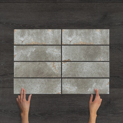 Metro Alma Gris Gloss Porcelain Wall Tile 30x10cm