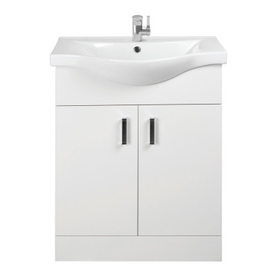 Ardent Floor Standing Vanity Unit - White 650mm
