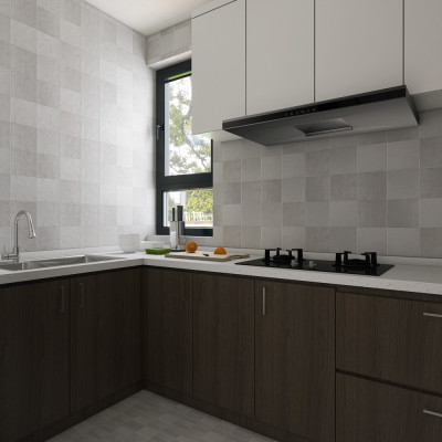 Earth Pearl Concrete-Effect Matt Ceramic Tile 15x15cm